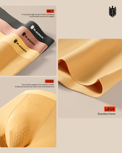 Blackkin Tourmaline Negative Ion Anterior Center Bump Massage Antibacterial Men's Luxury Seamless Underwear