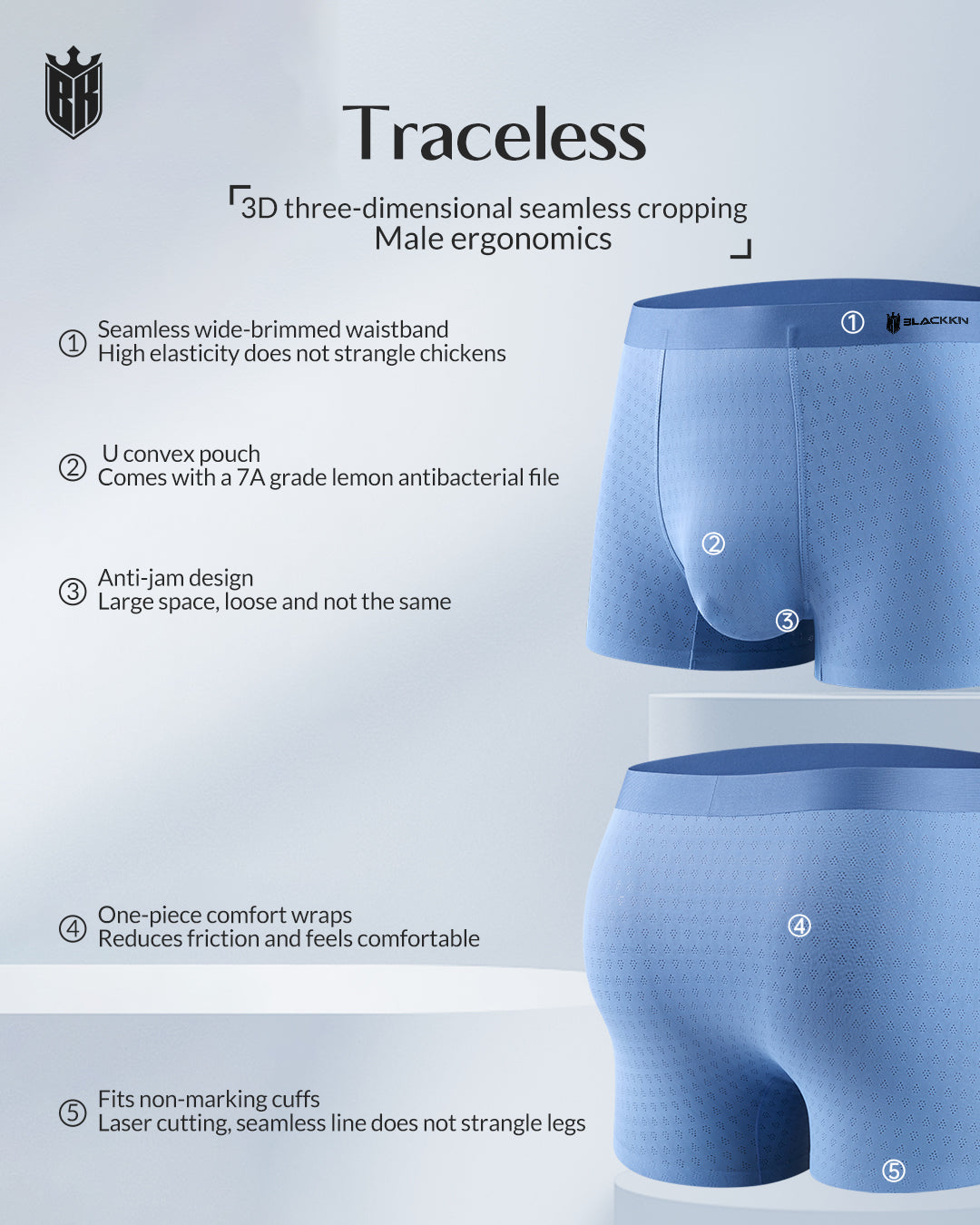 Blackkin Ice Mesh Silky Touch Luxury Seamless Underwear