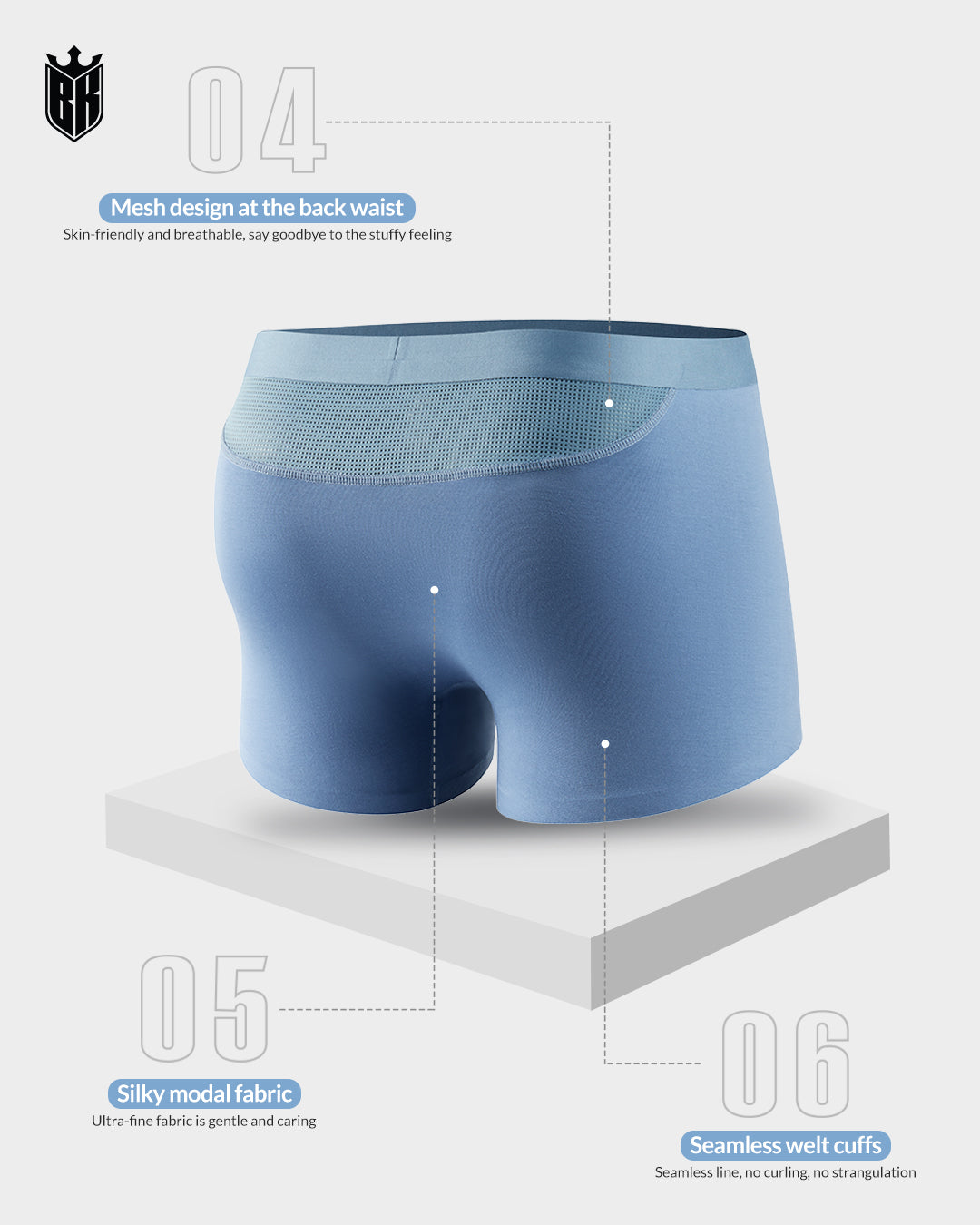 Blackkin Modal Split Capsule Luxury Men's Seamless Underwear