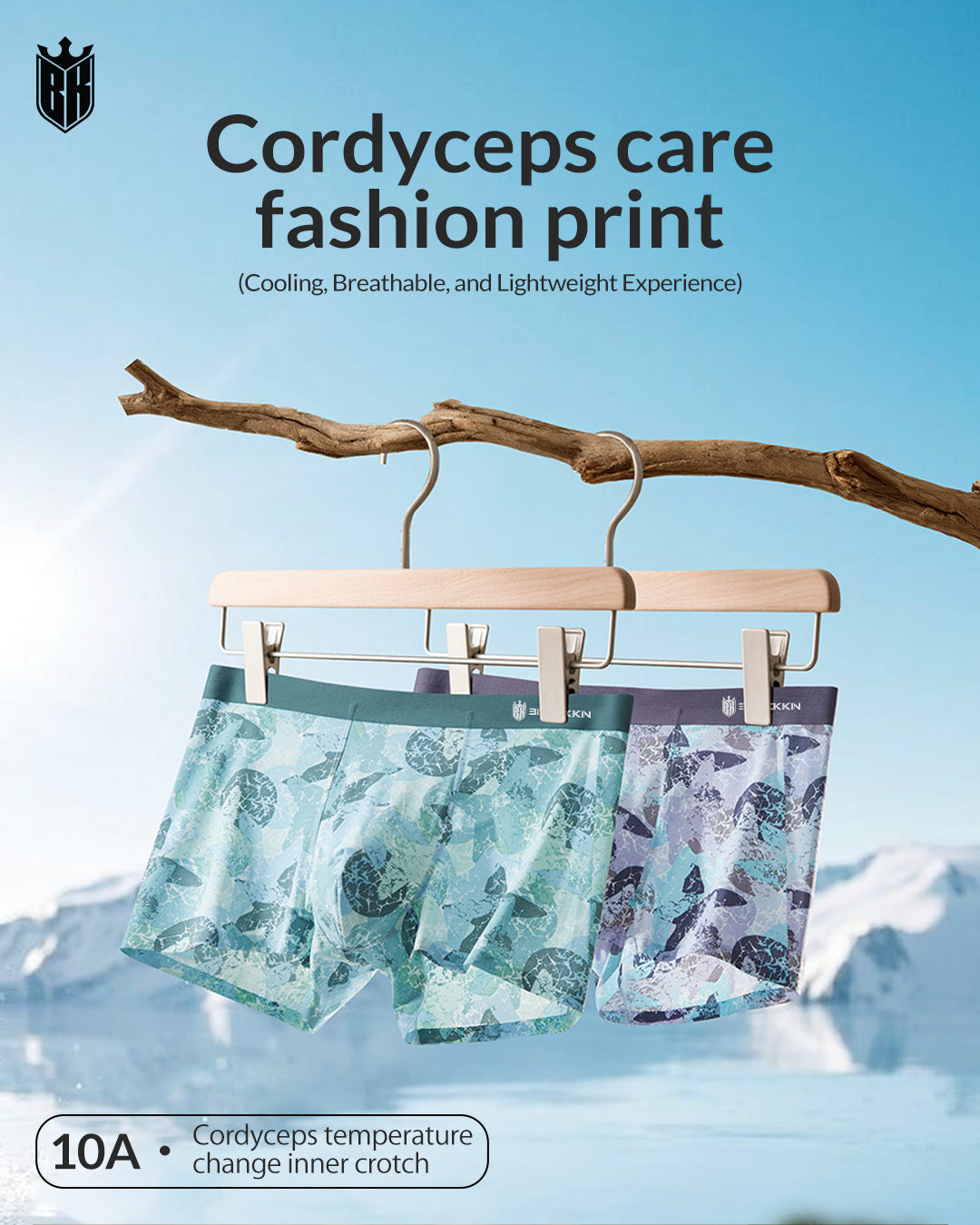 Blackkin NatureCore™ Cordyceps Cooling Seamless Boxer Brief