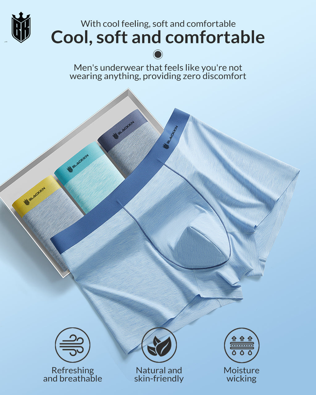 Blackkin IonForce™ Graphene Antibacterial Luxury Seamless Boxer