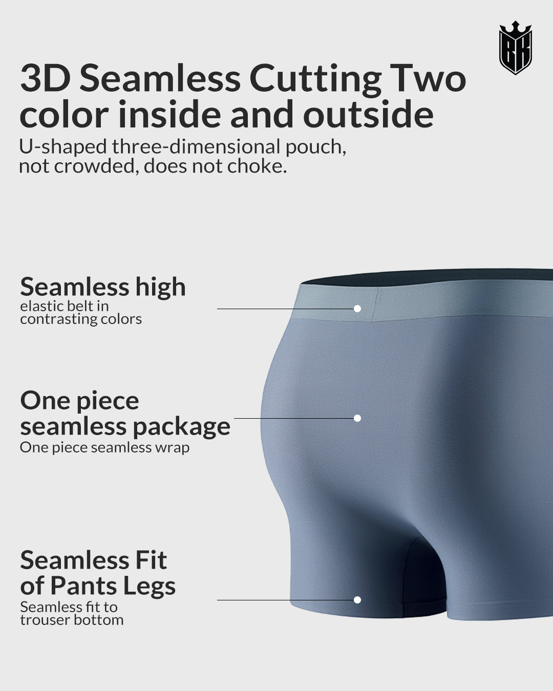 Blackkin FlexCore™ 3D Seamless Antibacterial Performance Boxer Brief