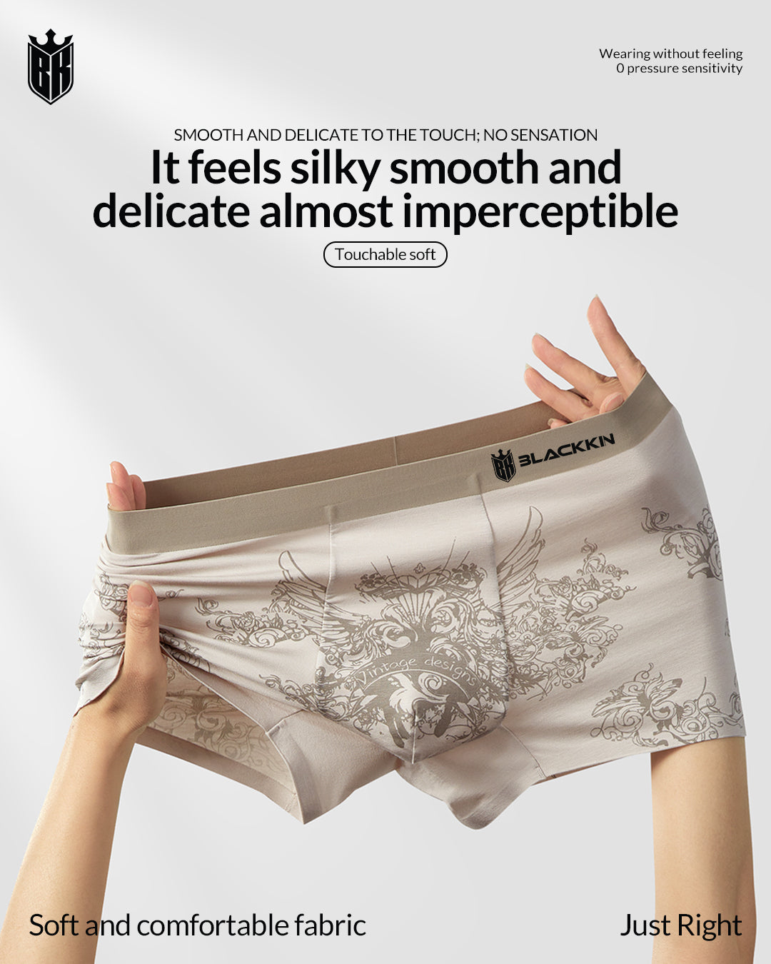 Blackkin SilkCore™ Seamless Antibacterial Printed Luxury Boxer Brief