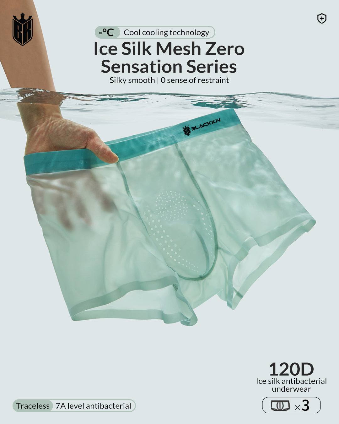 Blackkin Ice Cool Zero Sense Series Luxury Seamless Men's Underwear