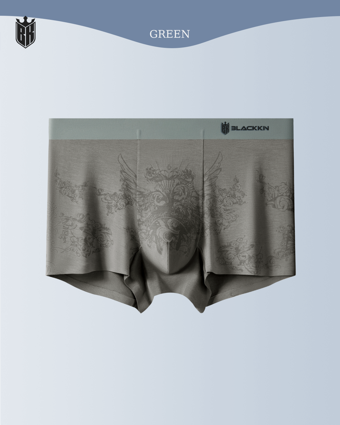 Blackkin SilkCore™ Seamless Antibacterial Printed Luxury Boxer Brief