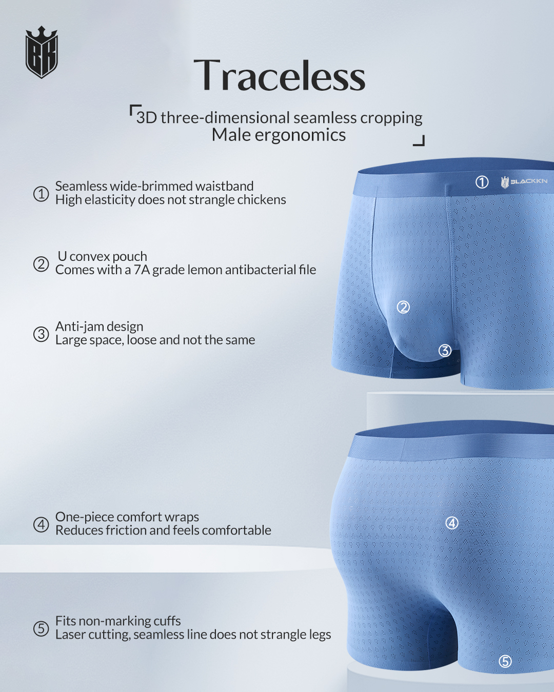 Blackkin Ice Mesh Silky Touch Luxury Seamless Underwear