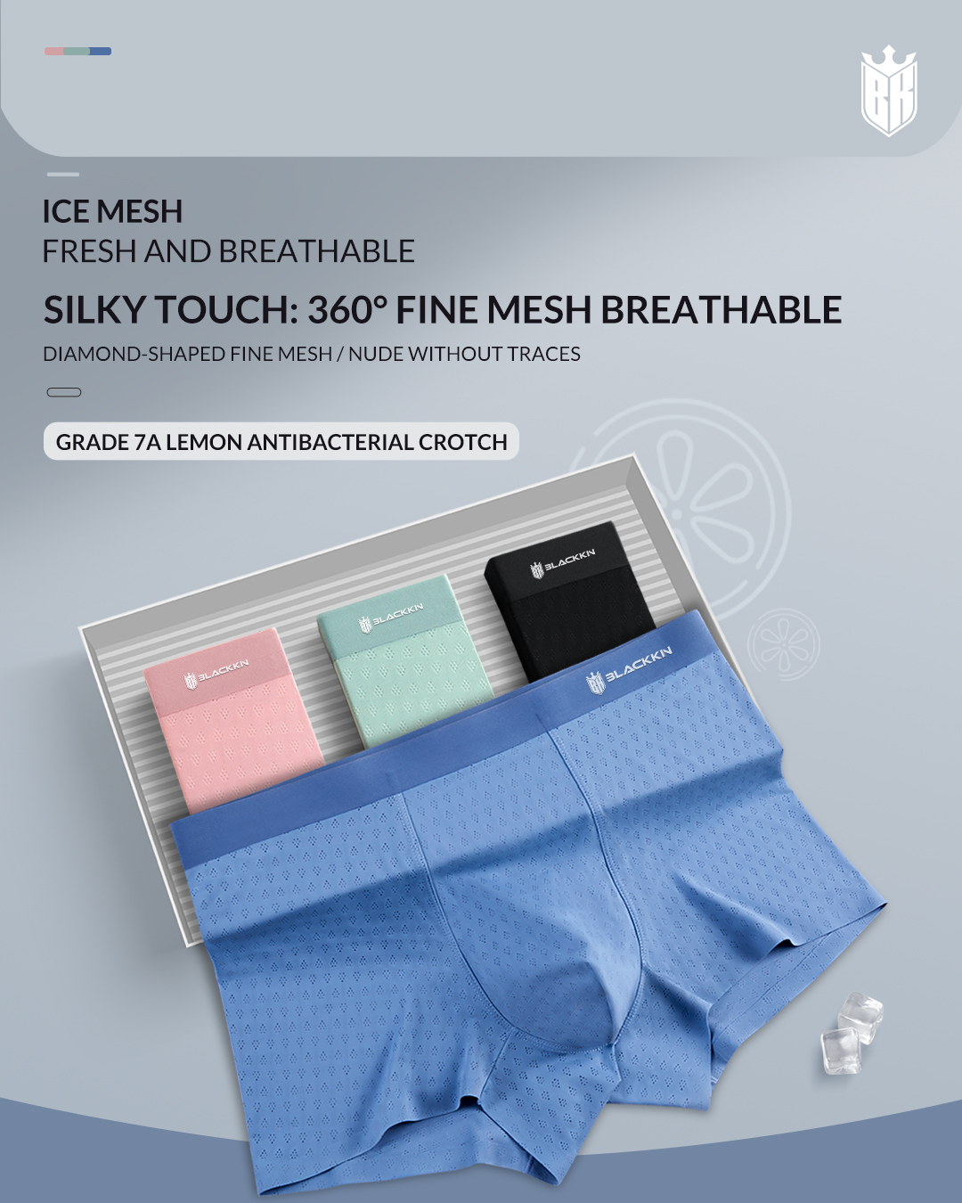 Blackkin Ice Mesh Silky Touch Luxury Seamless Underwear
