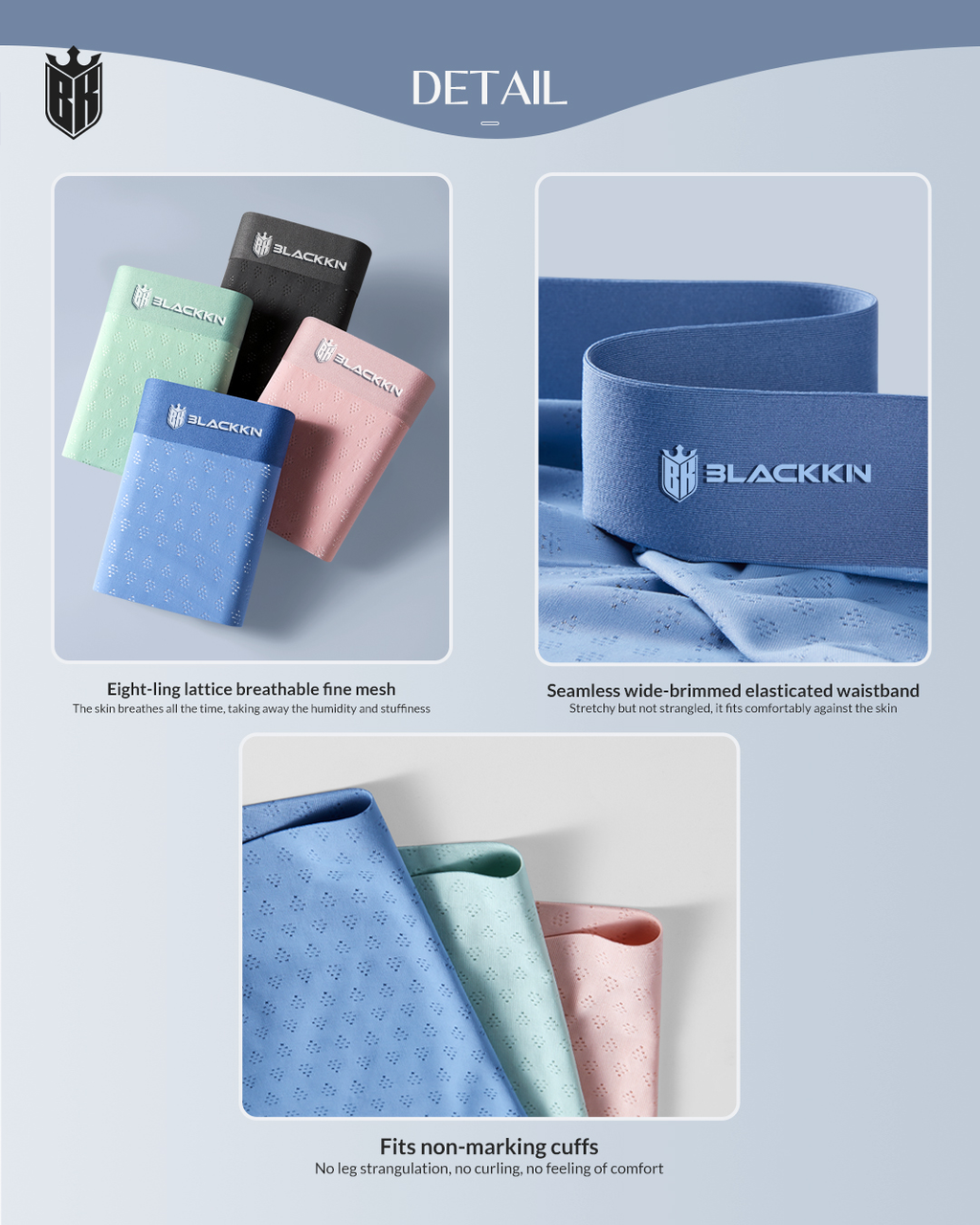 Blackkin Ice Mesh Silky Touch Luxury Seamless Underwear